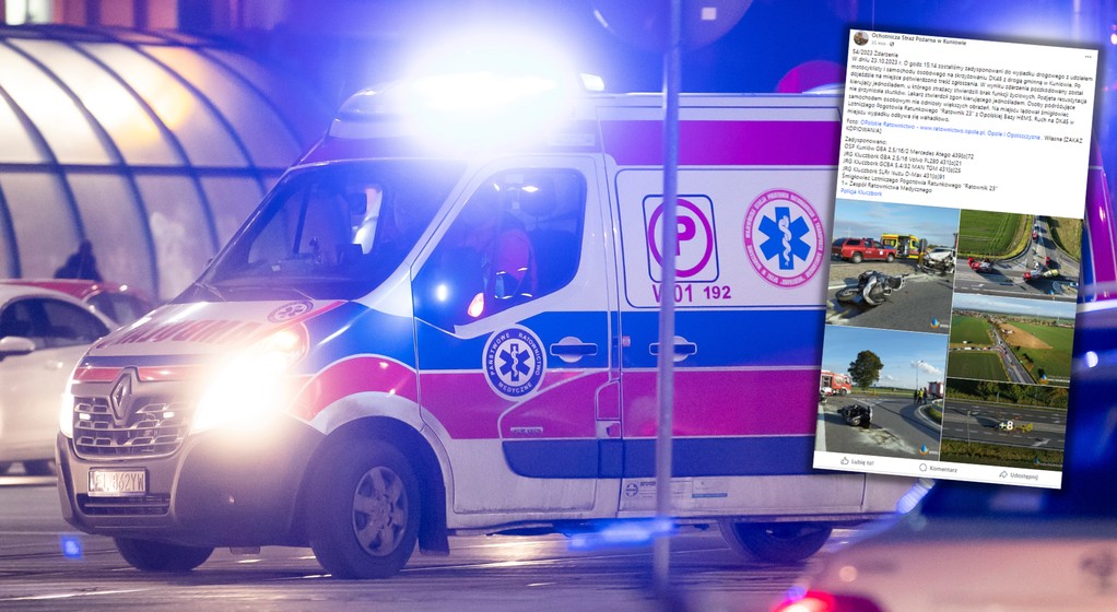 Tragiczny wypadek na Opolszczyźnie (Screen: Facebook/OSP Kuniów)