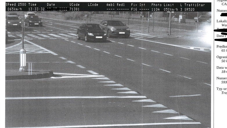 Zdjęcie z fotoradaru, który nie jest fotoradarem