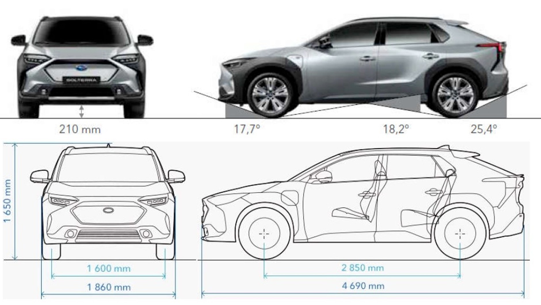 Subaru Solterra – wymiary