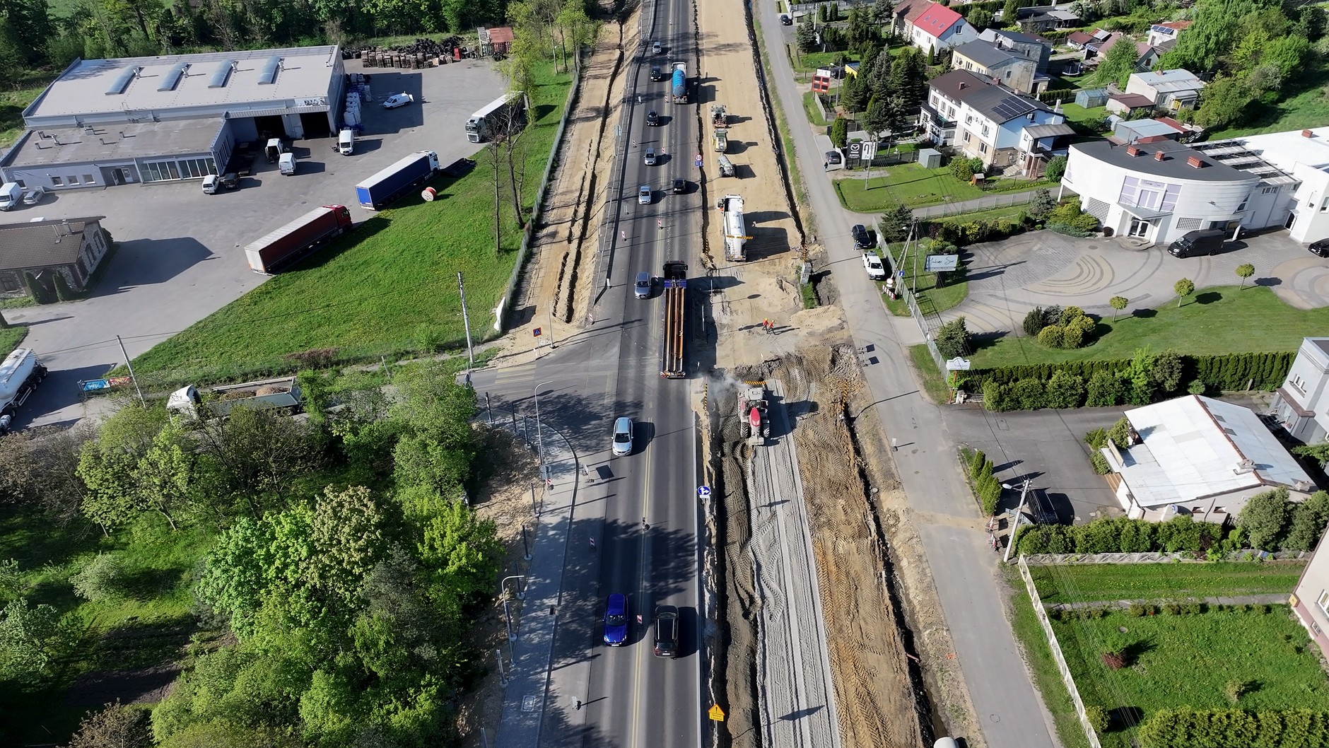 Przebudowa DK91 na odcinku Częstochowa - Nowa Wieś, widok w kierunku Katowic