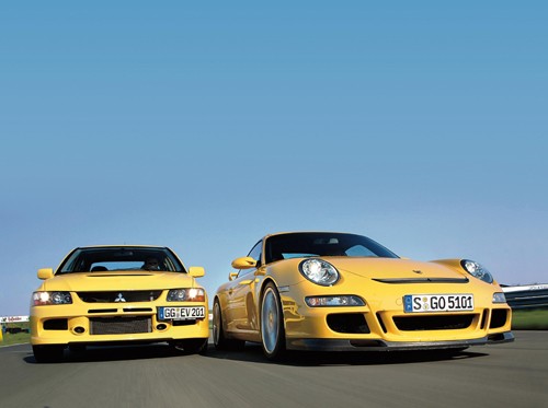 Lancer Evo IX kontra 911 GT3 - Ta sama frajda za 1/ 3 ceny?