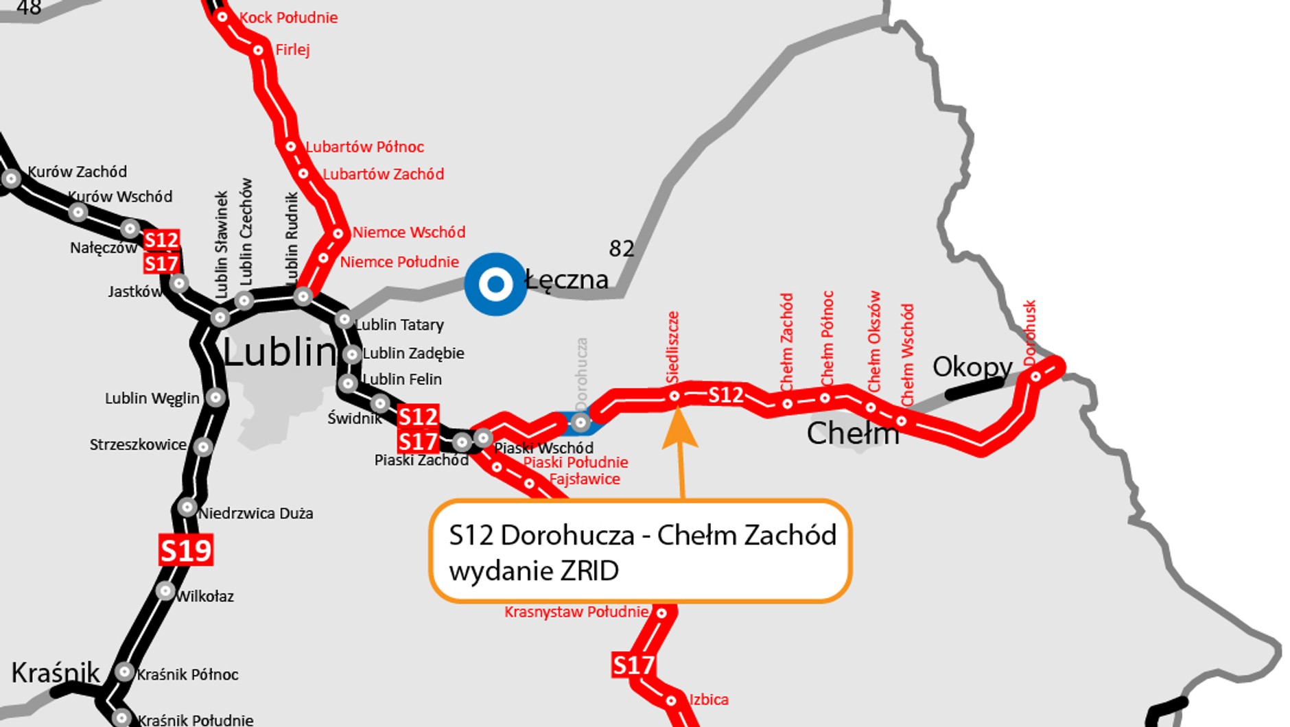 Mapa stanu budowy dróg