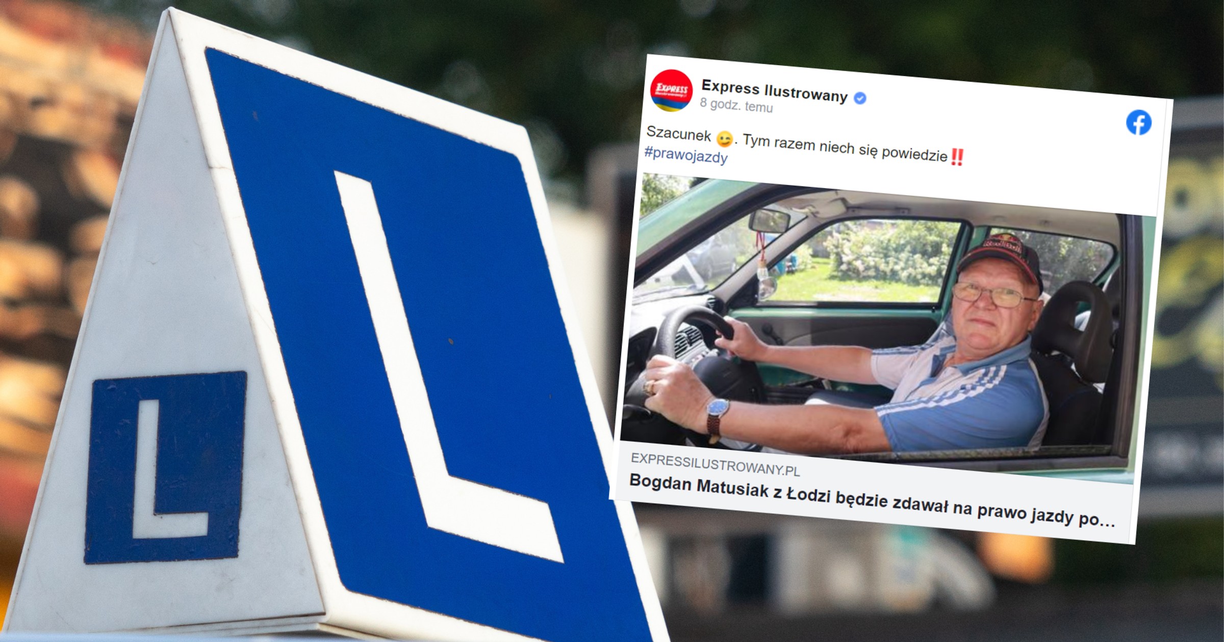 Pan Bogdan nie zdał egzaminu na prawo jazdy już 53 razy (screenshot/Facebook/@ExpressIlustrowany)