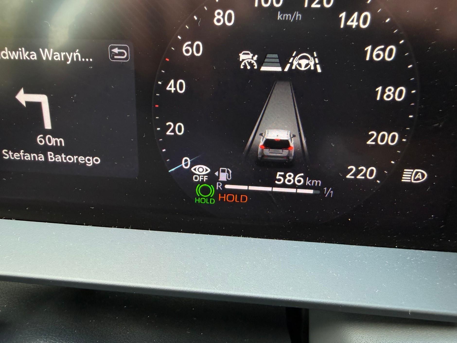 Ikony gotowości oraz działania systemu Auto Hold