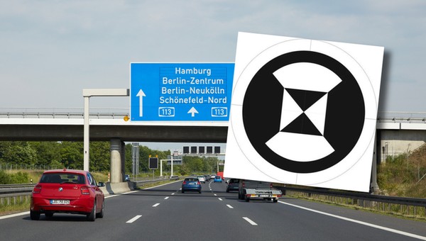 Znak Digitalen Testfeld Autobahn