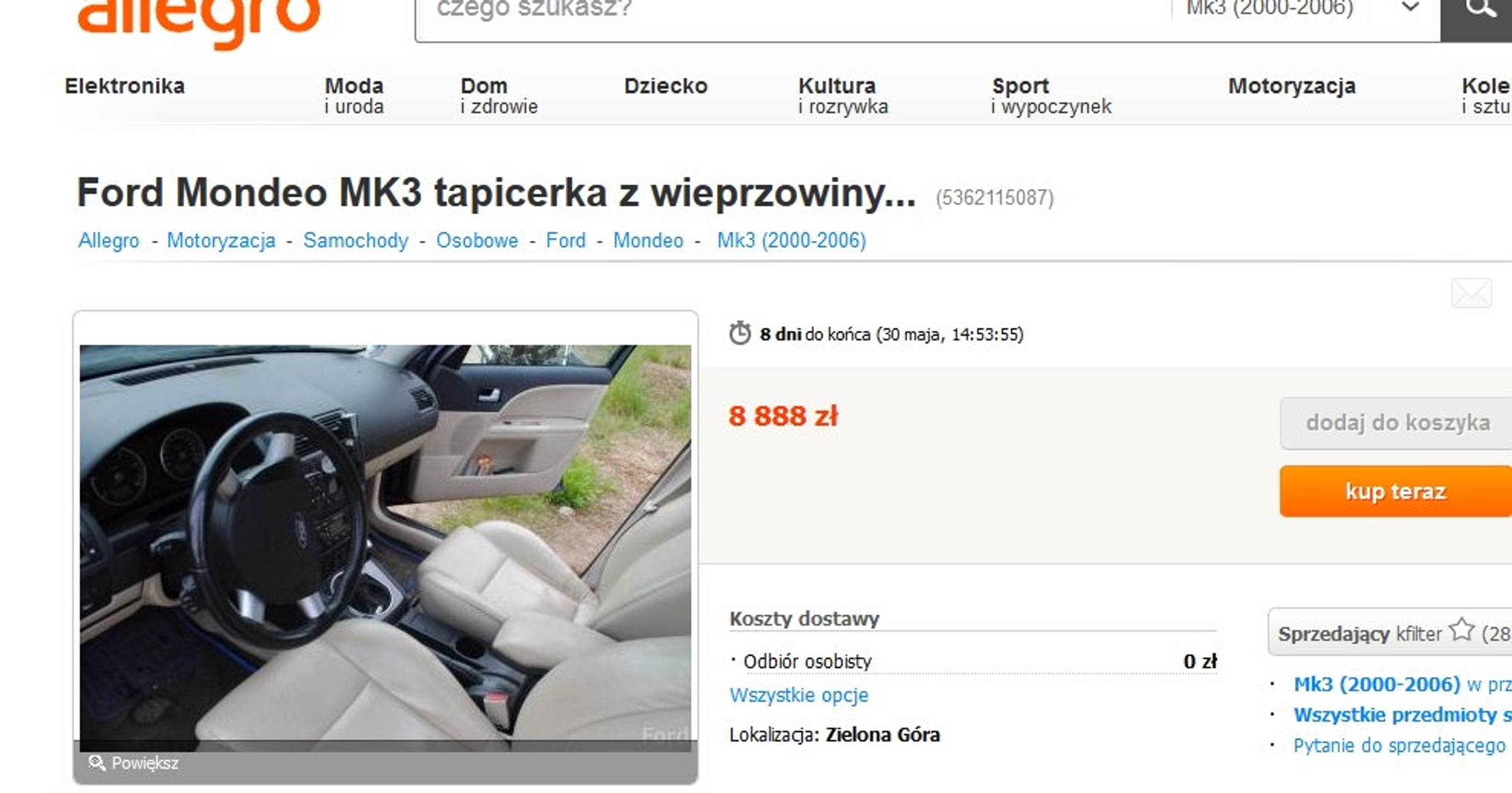 Ogłoszenie sprzedaży Forda Mondeo