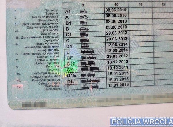 Zdziwienie policjantów cały czas rosło, szczególnie gdy zobaczyli takie prawo jazdy