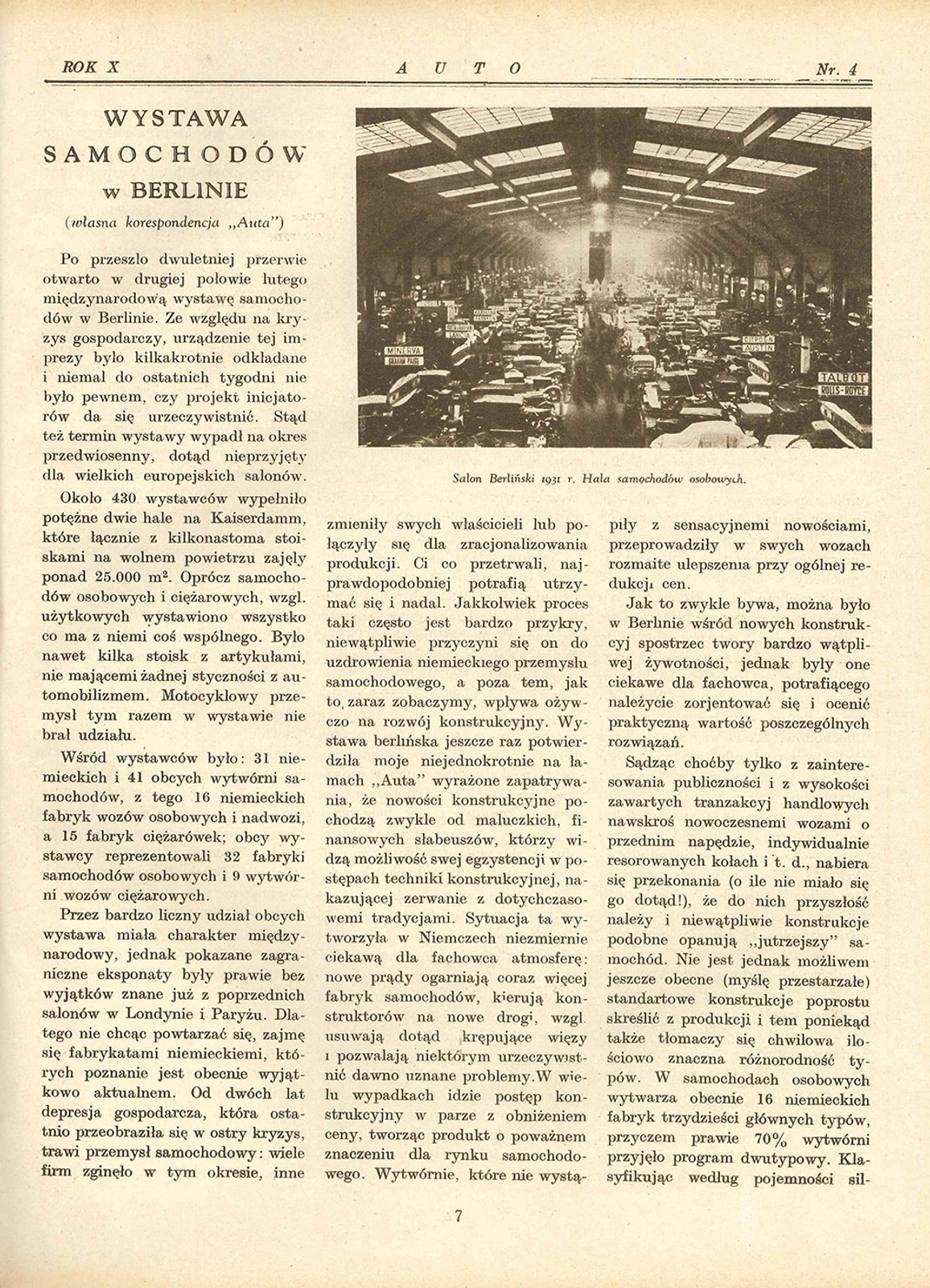 Wystawa samochodowa w Berlinie 1931