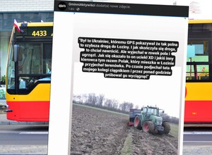 Za bardzo zaufał nawigacji. Miejskim autobusem utknął na polu
