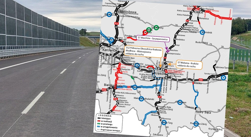 Droga S7 Widoma — Północna Obwodnica Krakowa już niemal gotowa