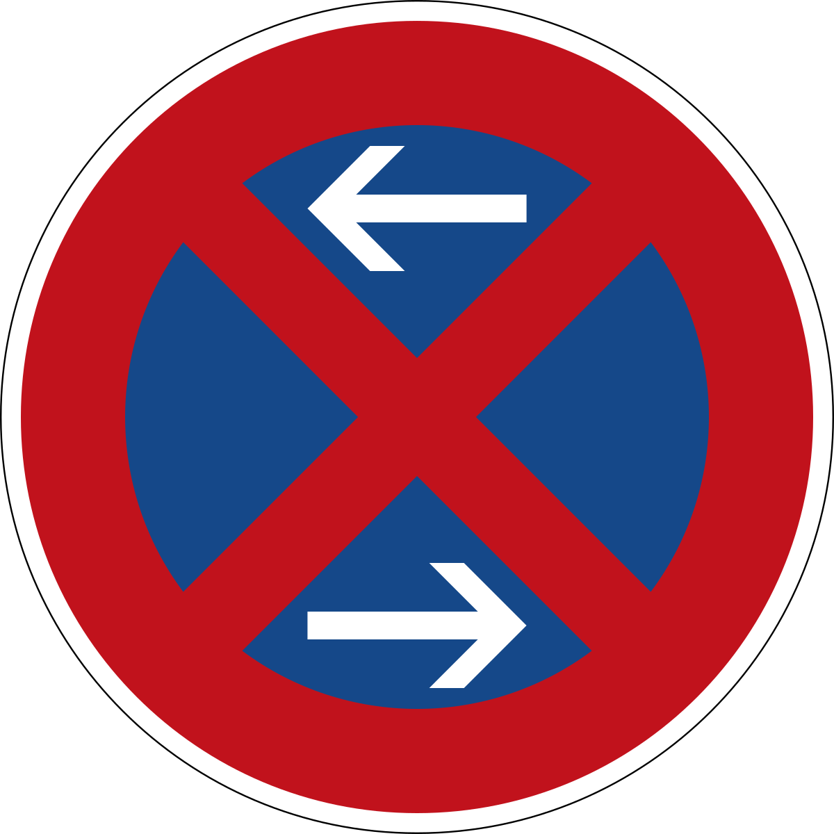 Niemiecki znak 283-30 - Zakaz zatrzymywania się