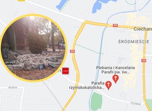 Uderzył w ogrodzenie zabytkowego kościoła w Ciechanowie. Słono zapłaci
