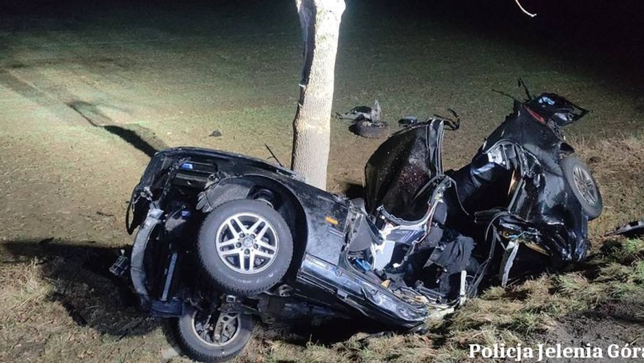 BMW wjechało w drzewo
