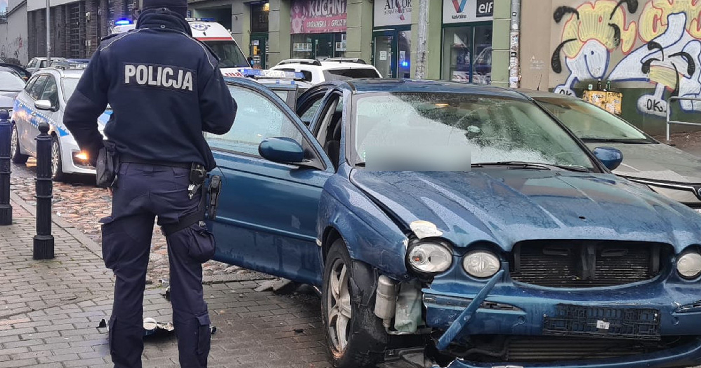 Jaguar, którym uciekał zatrzymany