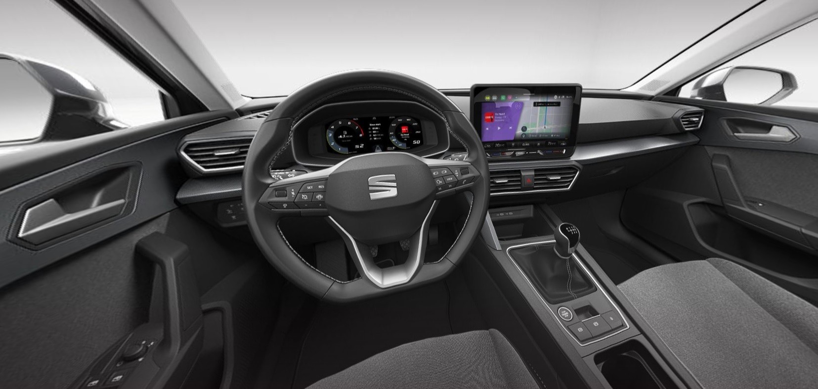 Kokpit bazowego Seata Leona Style (zrzut ekranu z konfiguratora)