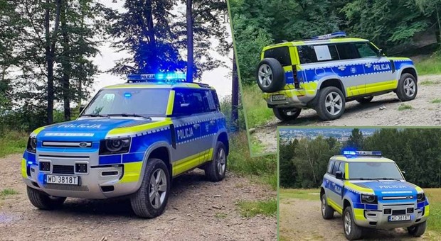 Takiego widoku nikt się nie spodziewał. Land Rover Defender w barwach polskiej policji