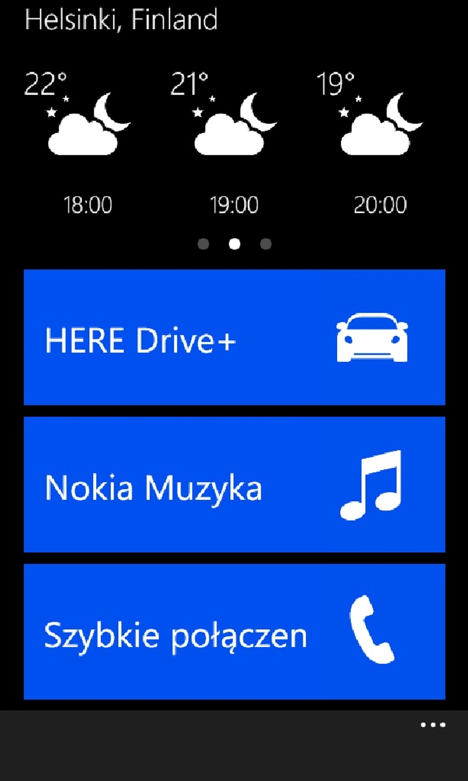 Skrót pogody w aplikacji samochodowej.