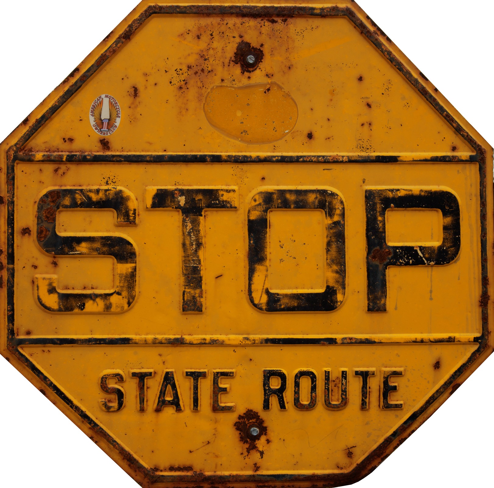 Żółty znak STOP