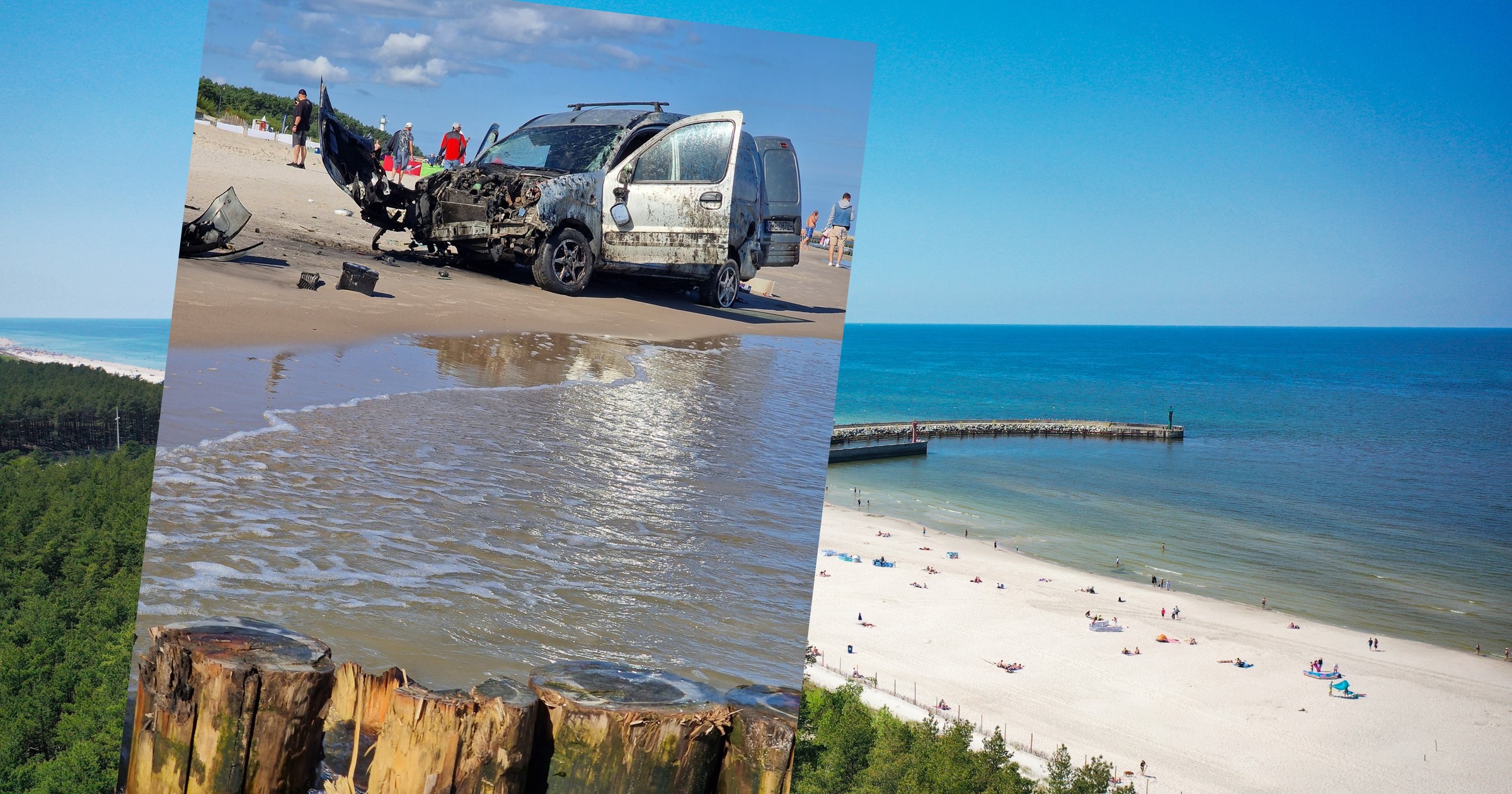 Renault Kangoo na plaży w Łebie