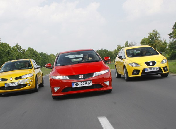 Honda Civic Type-R kontra Seat Leon Cupra, Renault Megane RS: porównanie sportowych kompaktów