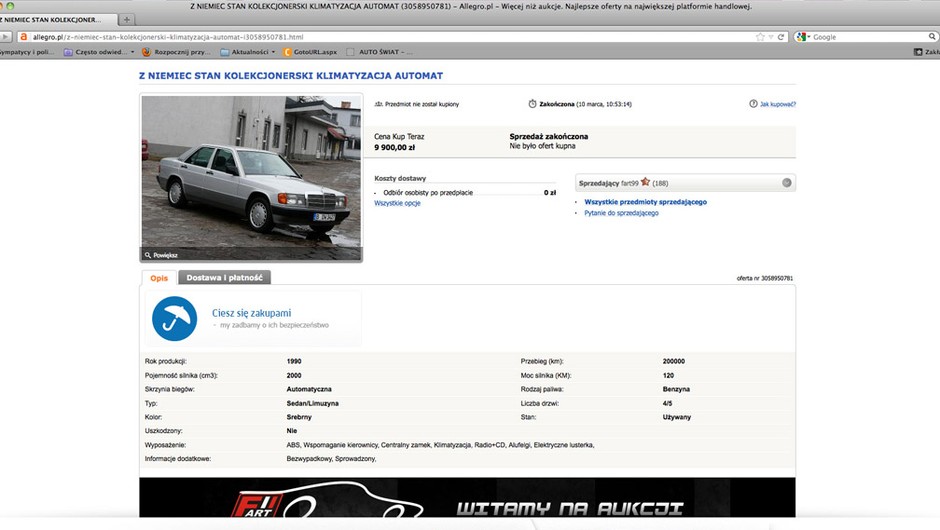 Auto z ogłoszenia: handlarz prawdy nie powie