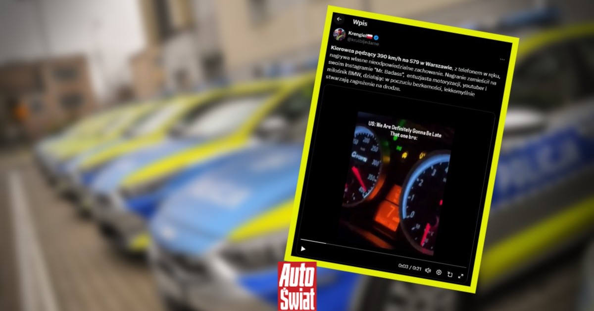 Jechał 390 km na godz. po Warszawie. Chwalił się tym na Instagramie. Policja reaguje