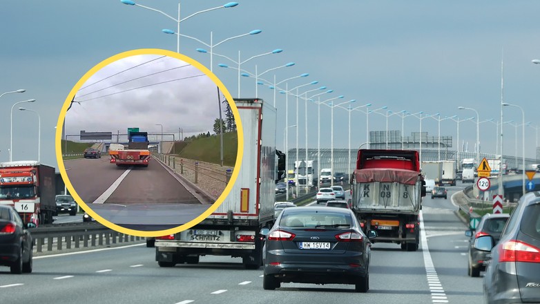 Jechała autem po drodze ekspresowej. Zderzyła się z kanapą (fot. screen: youtube.com/@Lublin112Pl)