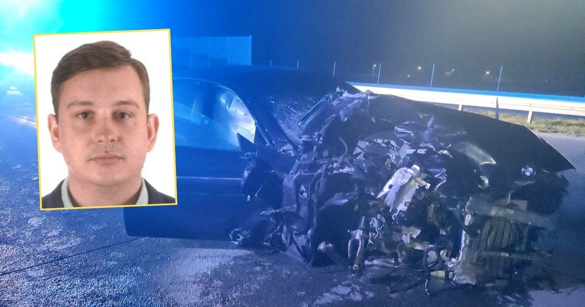 Sebastian Majtczak i miejsce wypadku na A1