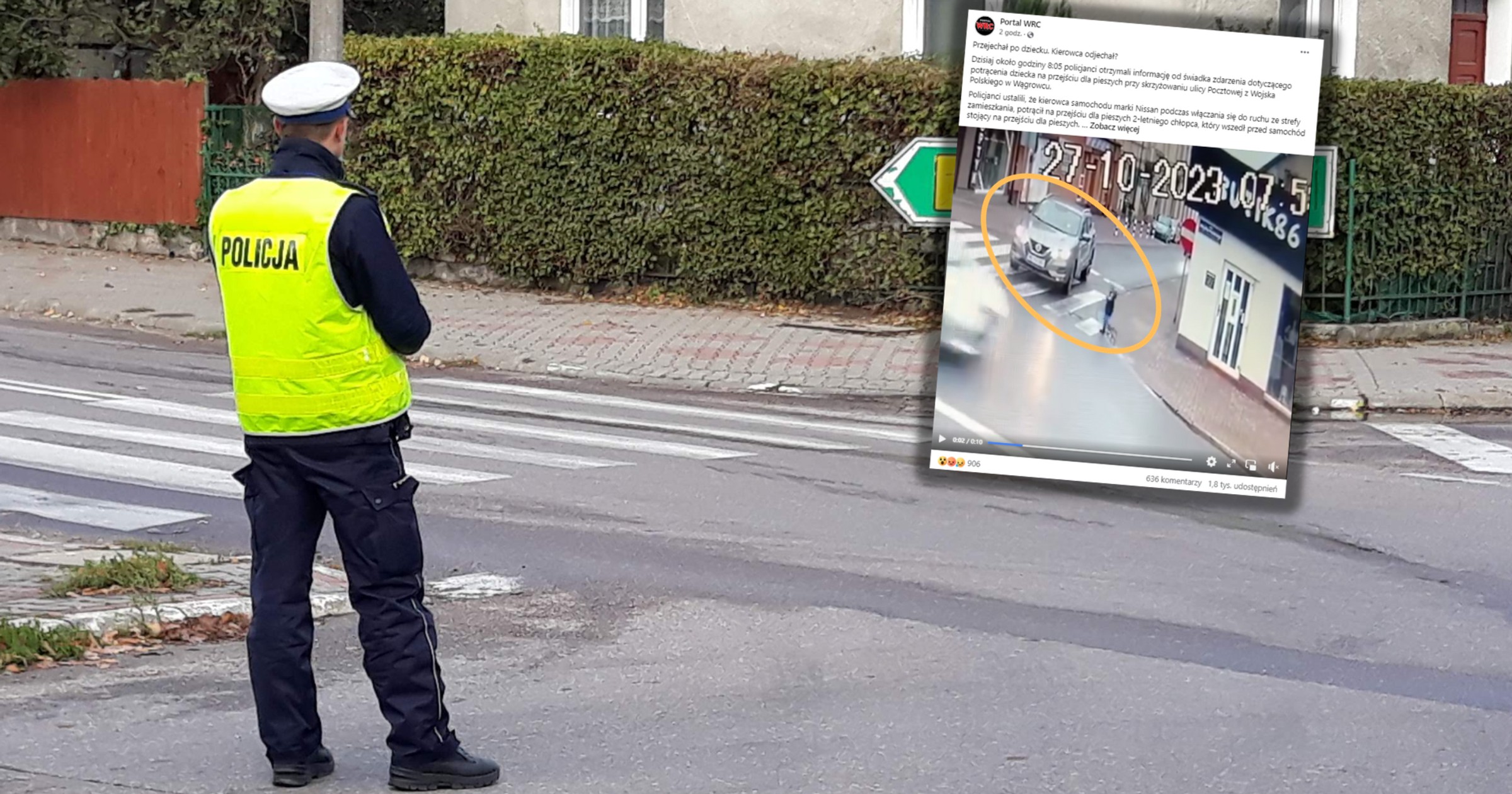 Kierowca nie zauważył, że potrącił dziecko (Screen: Facebook/portalwrc)