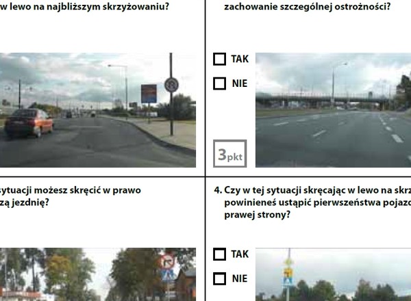 Test próbny na prawo jazdy - zestaw 6