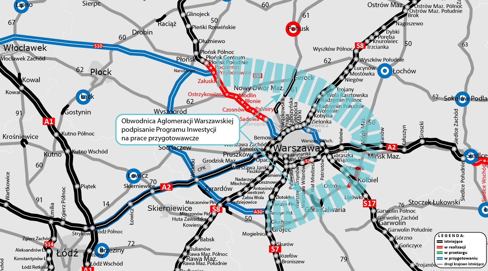 Obwodnica Aglomeracji Warszawskiej - podpisanie Programu Inwestycji