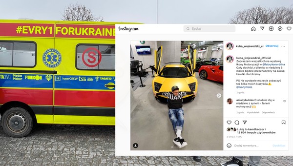 Kuba Wojewódzki znów o superautach. Tym razem charytatywnie dla Ukrainy