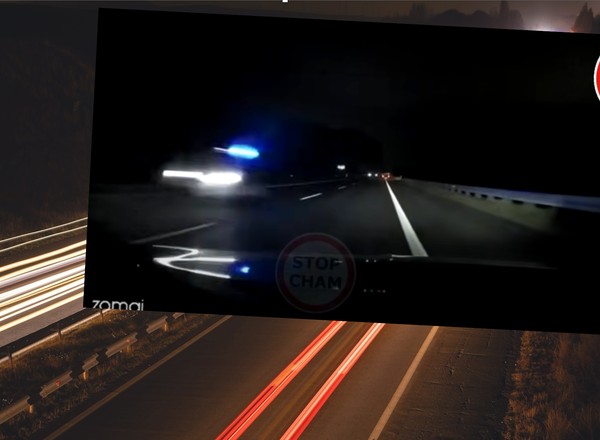 Policjanci jechali pełnym ogniem autostradą... pod prąd. Jest nagranie
