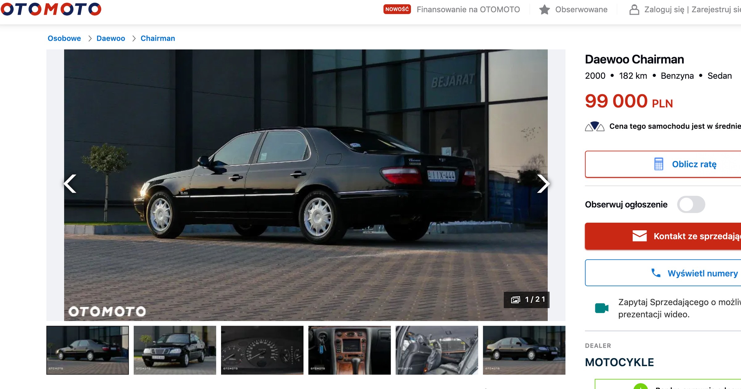 Daewoo Chairman w stanie fabrycznym trafił na sprzedaż