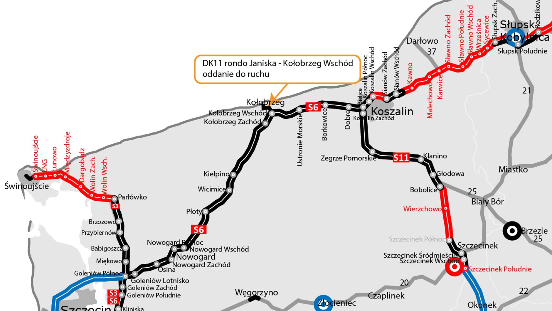 DK11 rondo Janiska - Kołobrzeg Wschód