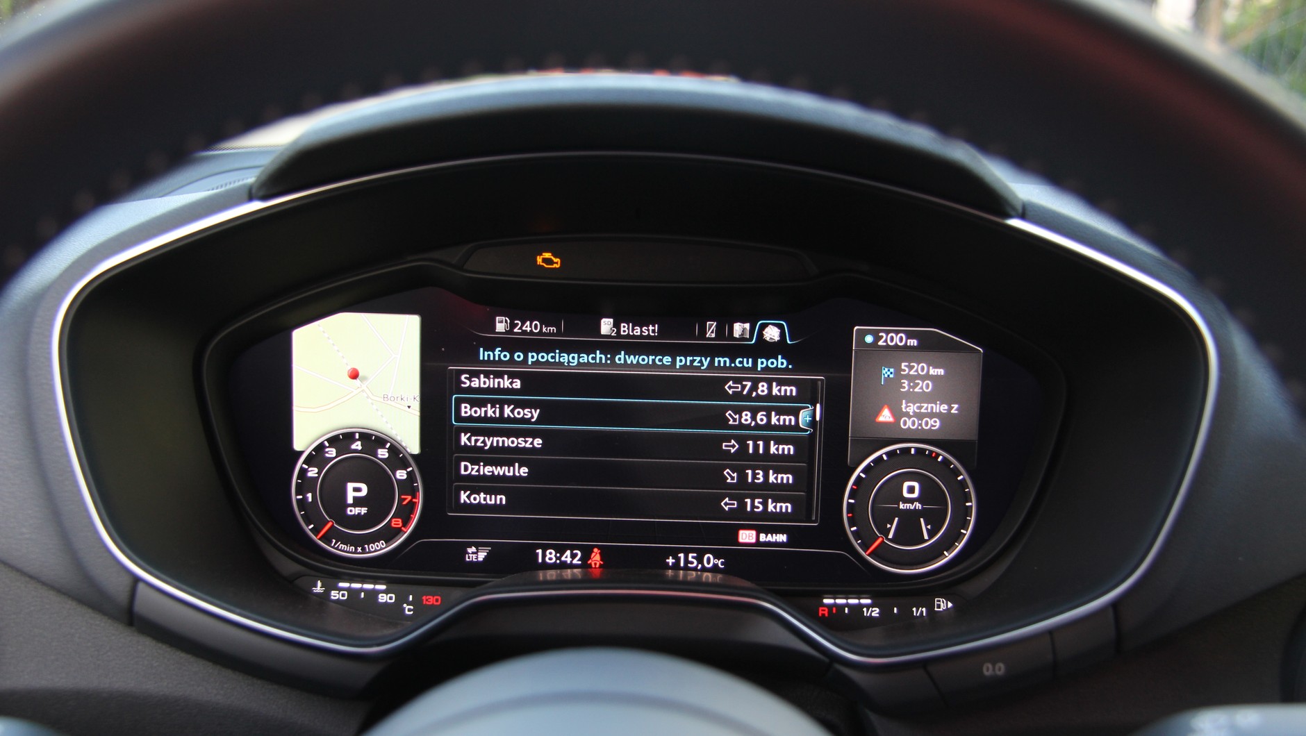 Audi connect - informacje o rozkładzie jazdy pociągów