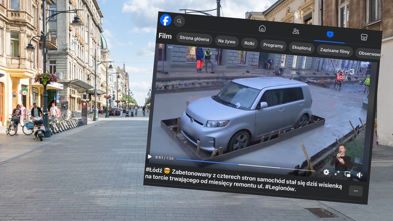 Z powodu jednego samochodu ul. Legionów w Łodzi może stać się bardziej rozpoznawalna niż najsłynniejsza łódzka ulica, tj. Piotrkowska