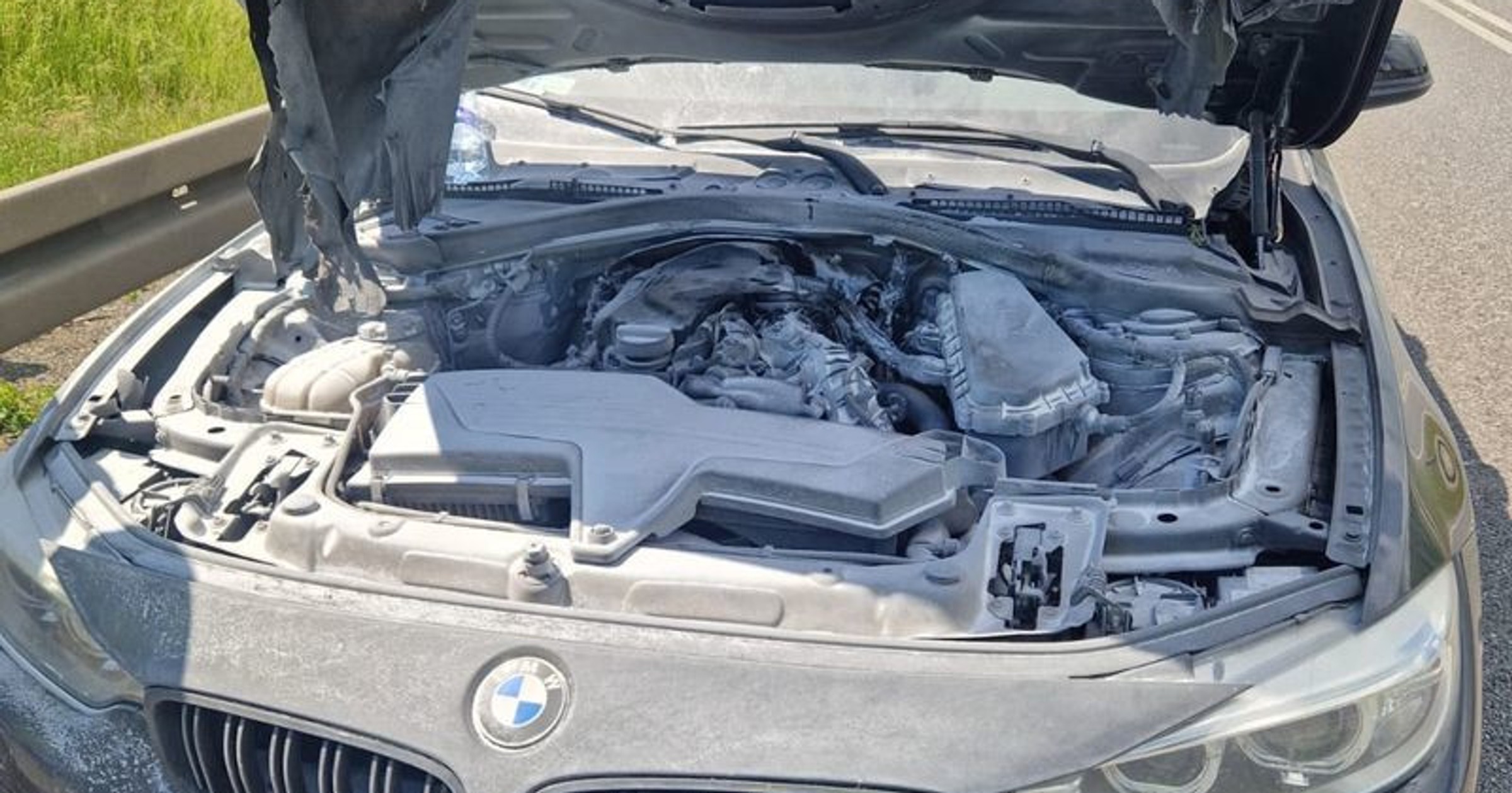 Pożar BMW na DK3