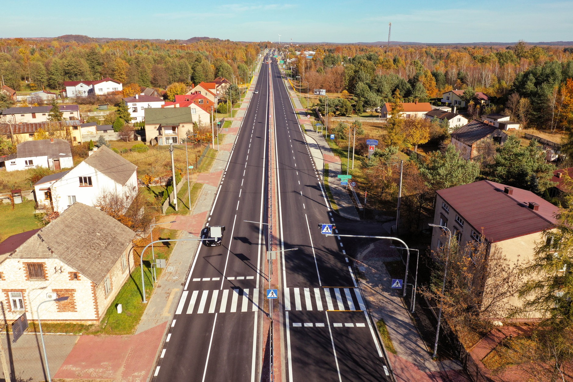 DK91 pomiędzy Nową Wsią a Zawadą, czyli fragment dawnej gierkówki, już po przebudowie