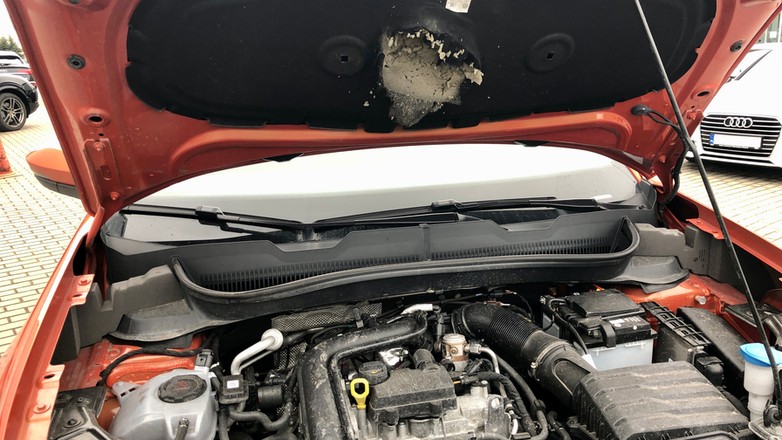 Kuna - wygryzione wygłuszenie pod maską