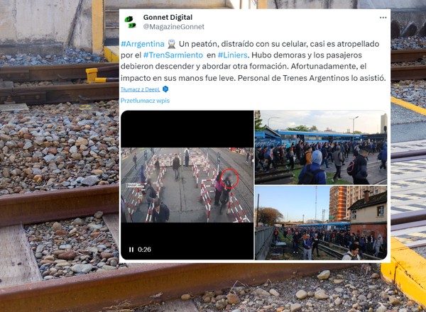 Patrzył w telefon i przechodził przez tory. Skończyło się "tylko" obrażeniami rąk