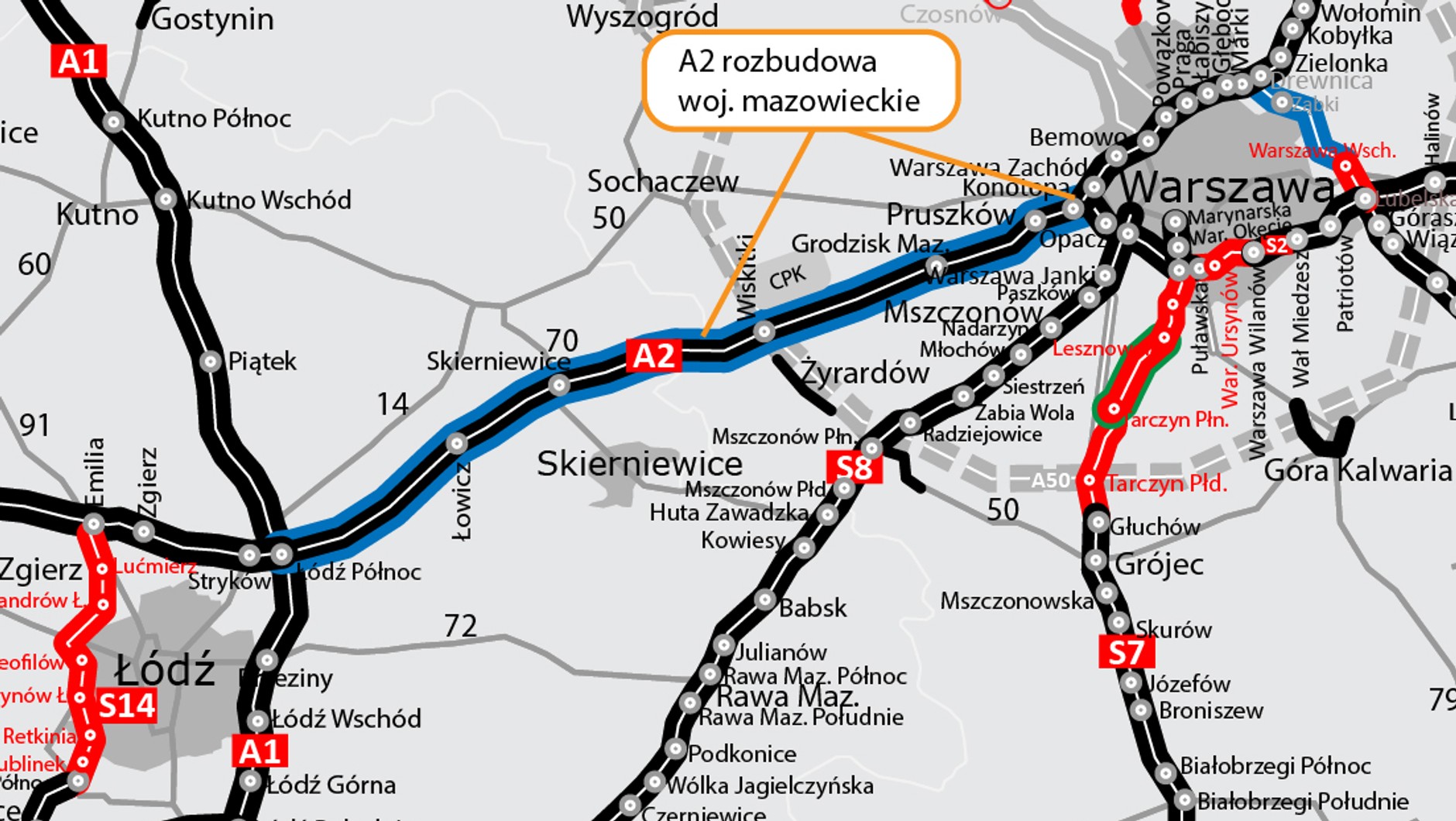 Autostrada A2 Warszawa - Łódź