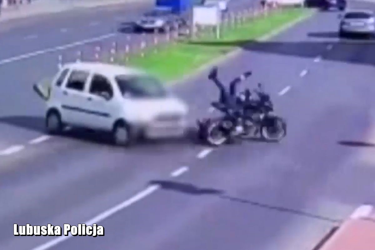 Wypadek z udziałem motocyklu w Zielonej Górze