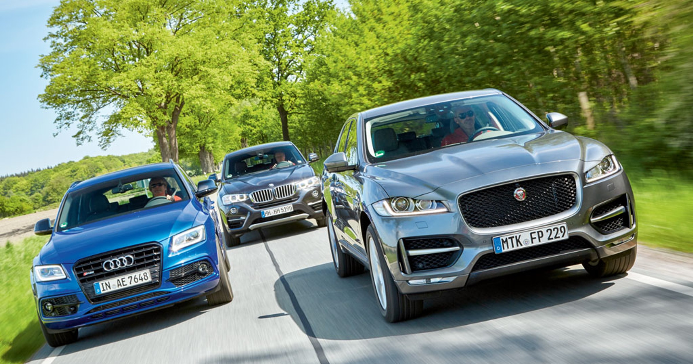 Audi SQ5 kontra BMW X4 35d i Jaguar F-Pace 30d - czy warto kupić SUV-a z mocnym dieslem?