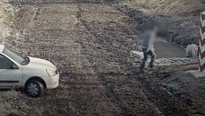 Interwencja przy granicy z Ukrainą. Straż Graniczna obserwowała białe auto [WIDEO]