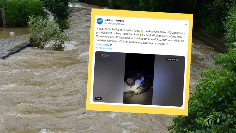 Powódź za naszą granicą. Czesi ruszyli na pomoc Polakom (screenshot/X/UdalostiOstrava)