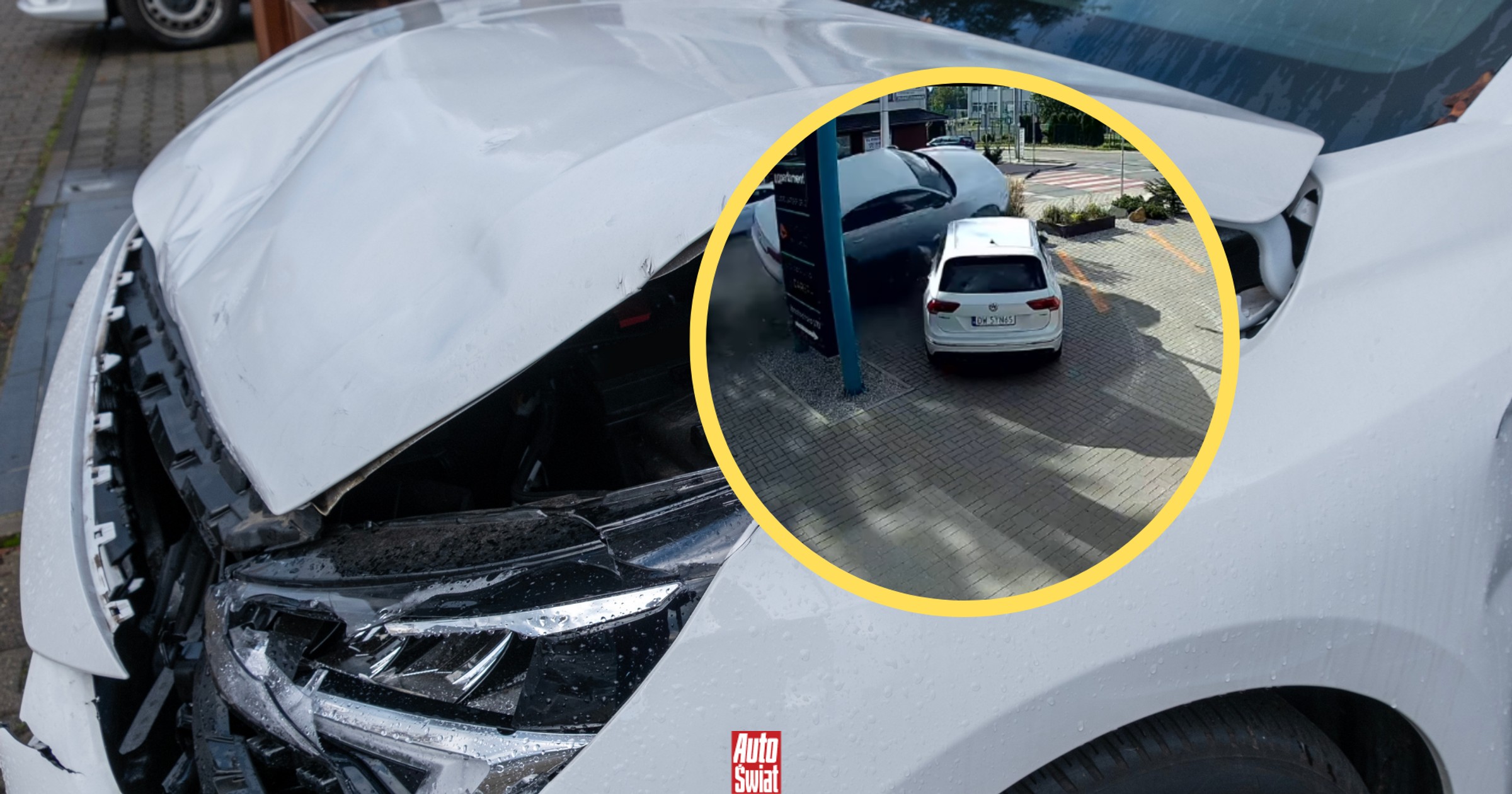 Samochód wzbił się w powietrze we Wrocławiu. Wszystko się nagrało