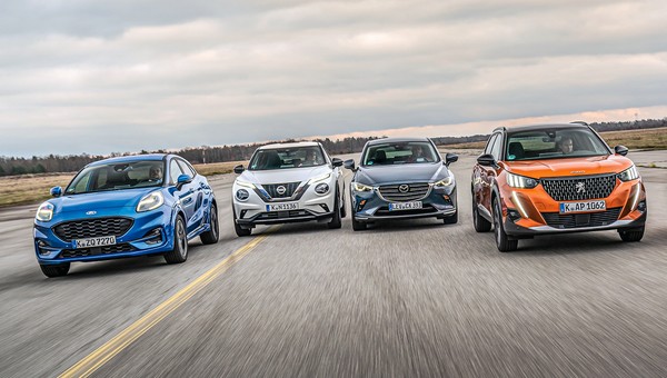 Porównanie: Ford Puma, Mazda CX-3, Nissan Juke, Peugeot 2008