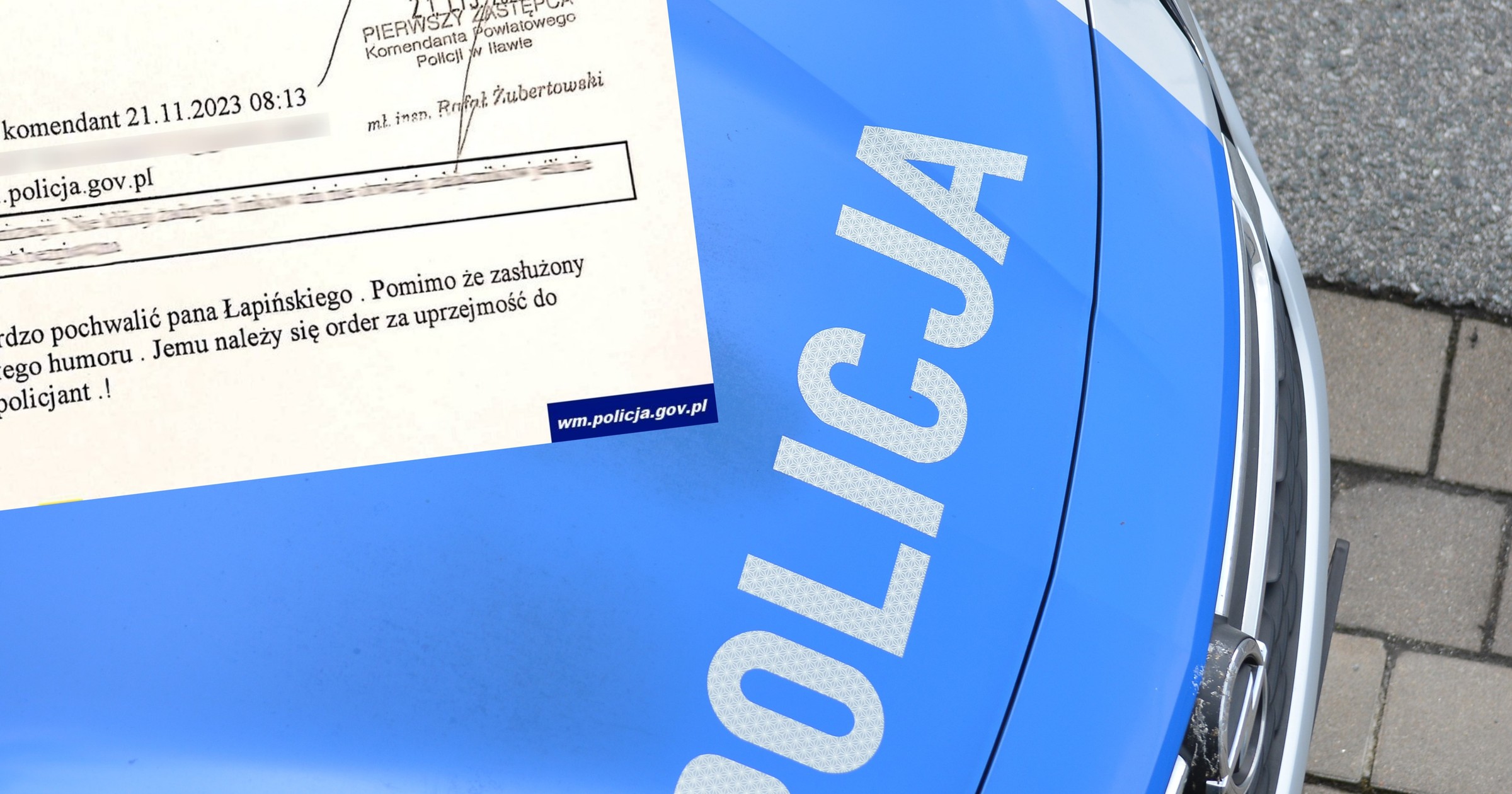 Policja (zdjęcie ilustracyjne)/list do Komendanta Powiatowego Policji w Iławie
