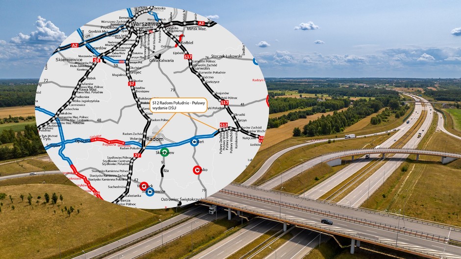 S12 na wschód od Radomia